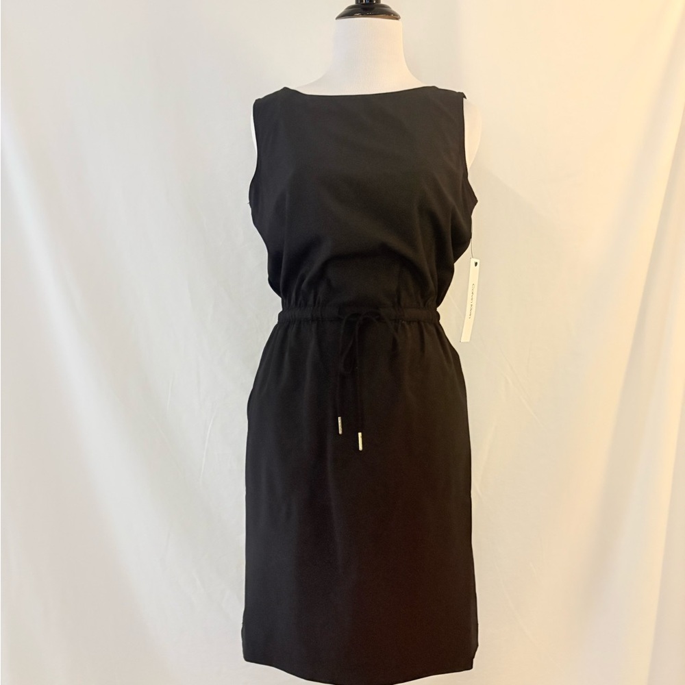 Calvin Klein Black Sheath Midi Dress Sleeveless